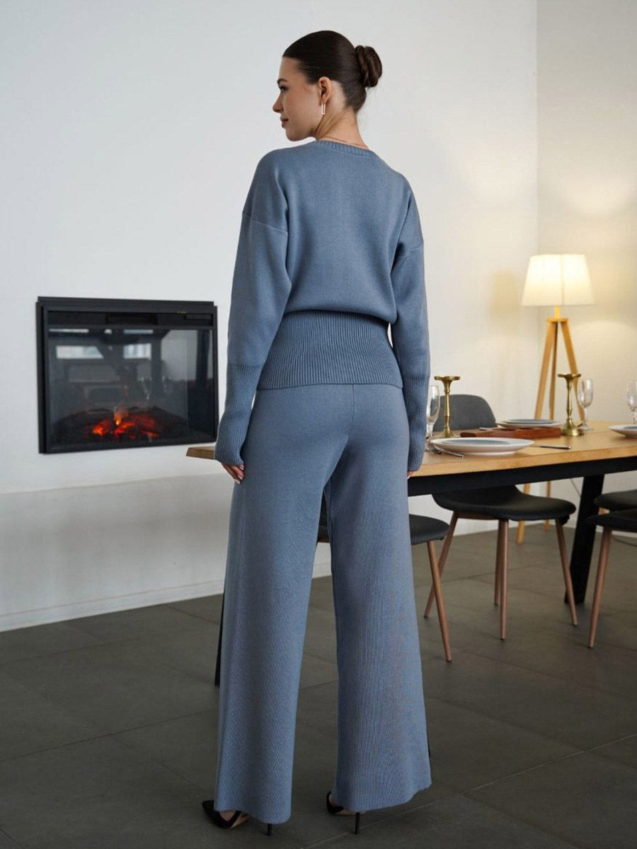 Brown Round-Neck Two-Piece Set — view 11