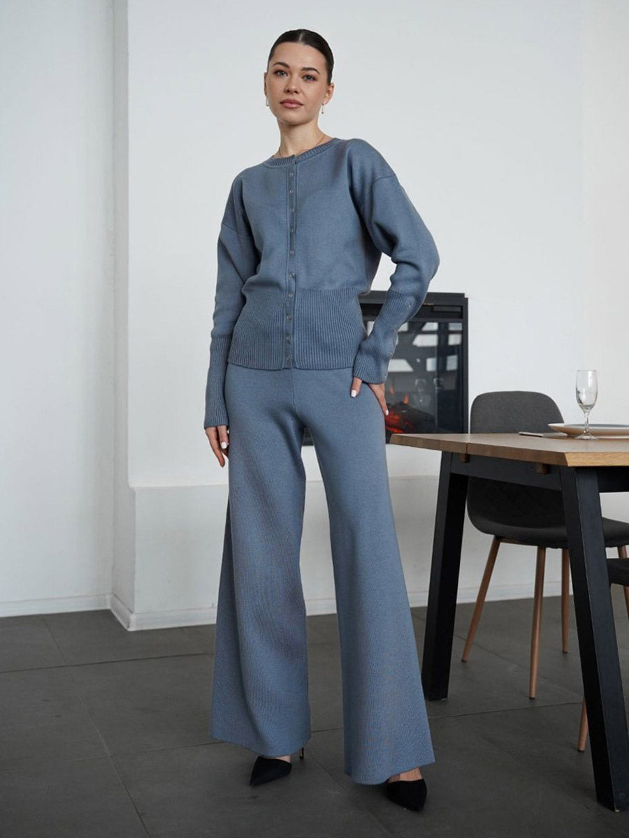 Brown Round-Neck Two-Piece Set — view 9