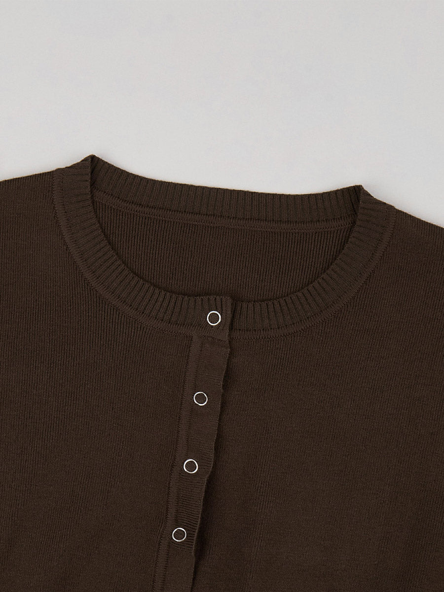 Brown Round-Neck Two-Piece Set — view 7