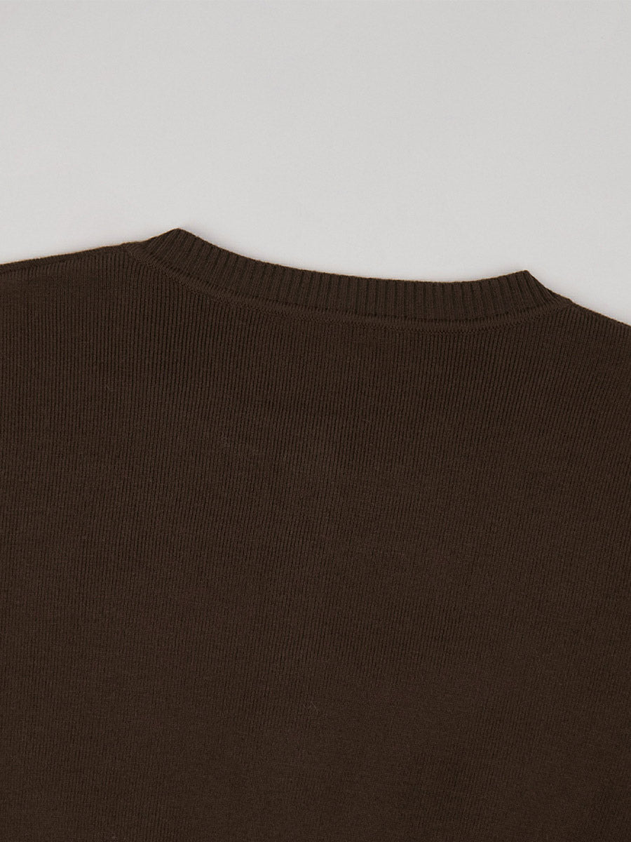 Brown Round-Neck Two-Piece Set — view 5