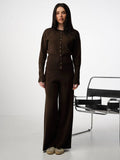 Brown Round-Neck Two-Piece Set — view 1