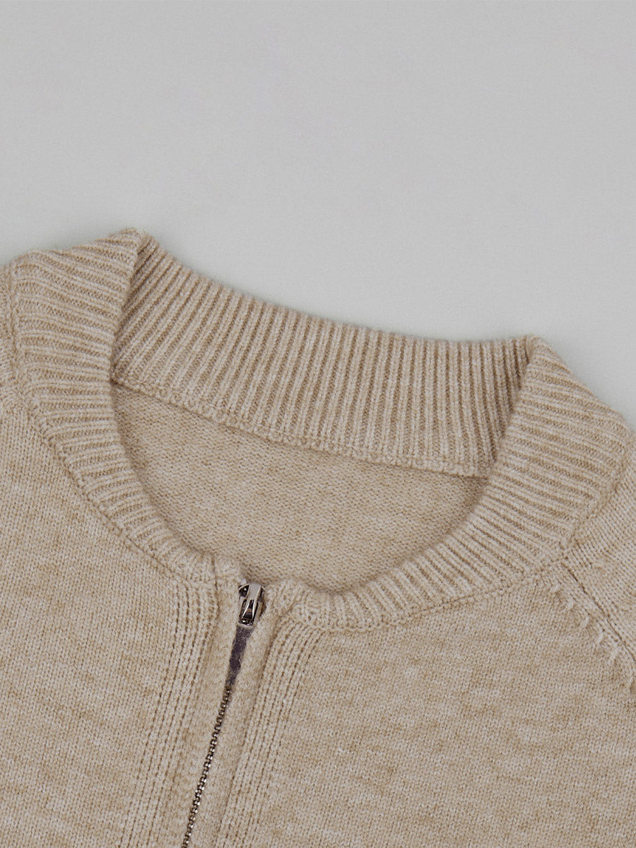 apricot zip wide leg knitted two piece set — view 9
