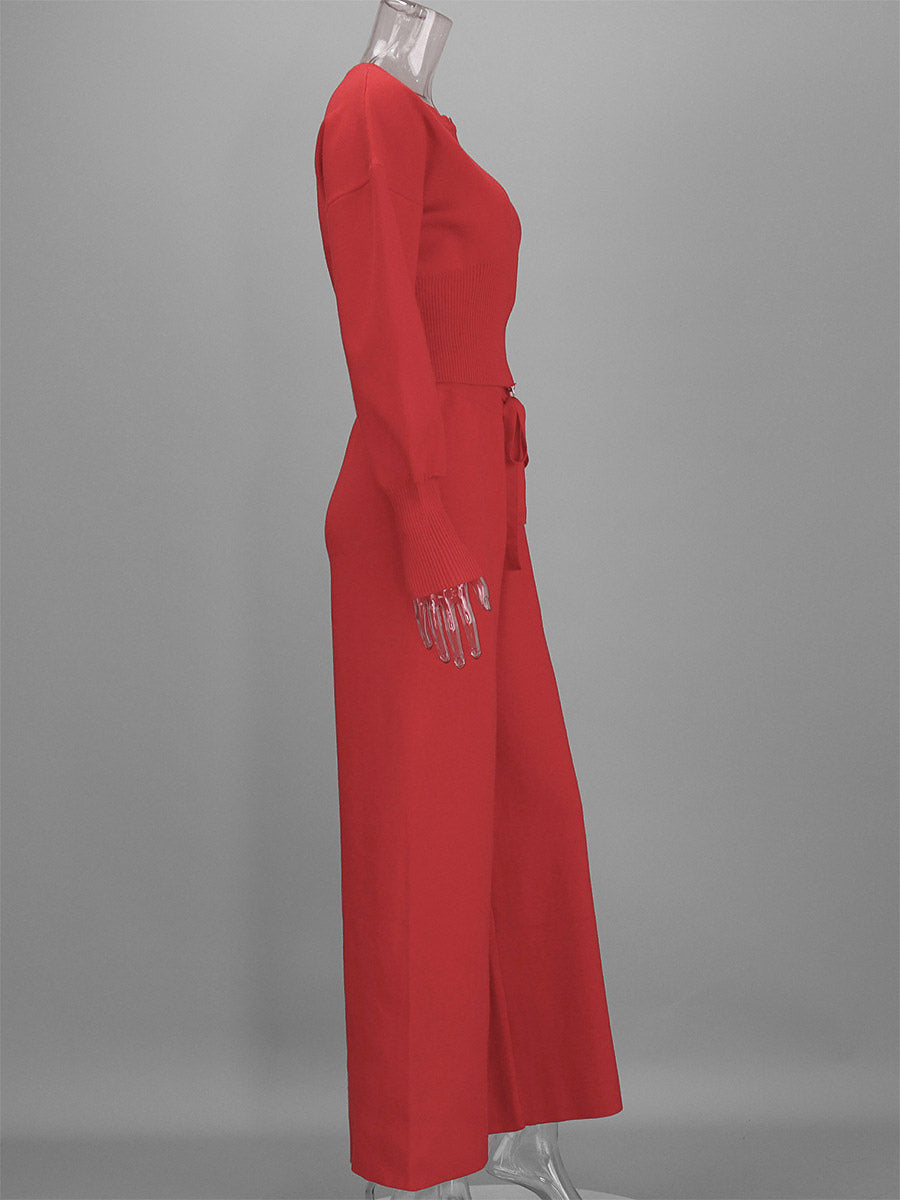 apricot wide leg two piece set — view 7