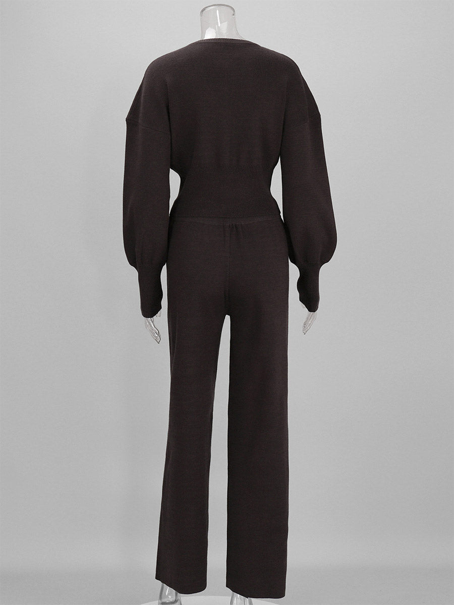 apricot wide leg two piece set — view 12