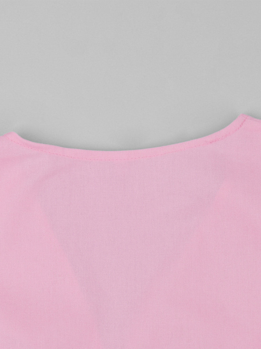 pink v neck high waisted two piece set — view 9