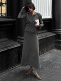Grey Knitted Midi Two-Piece Set — view 1