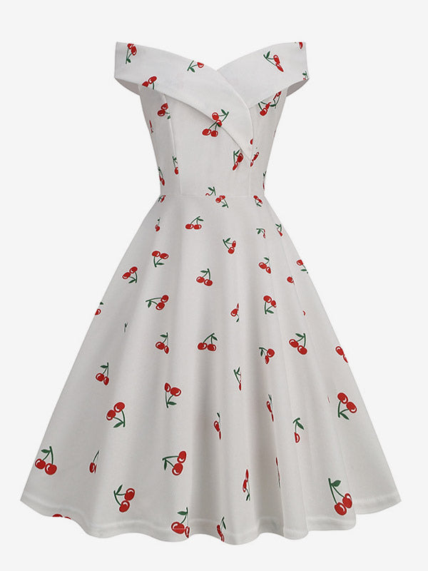 Red V-Neck Off-Shoulder Midi Dress — view 9