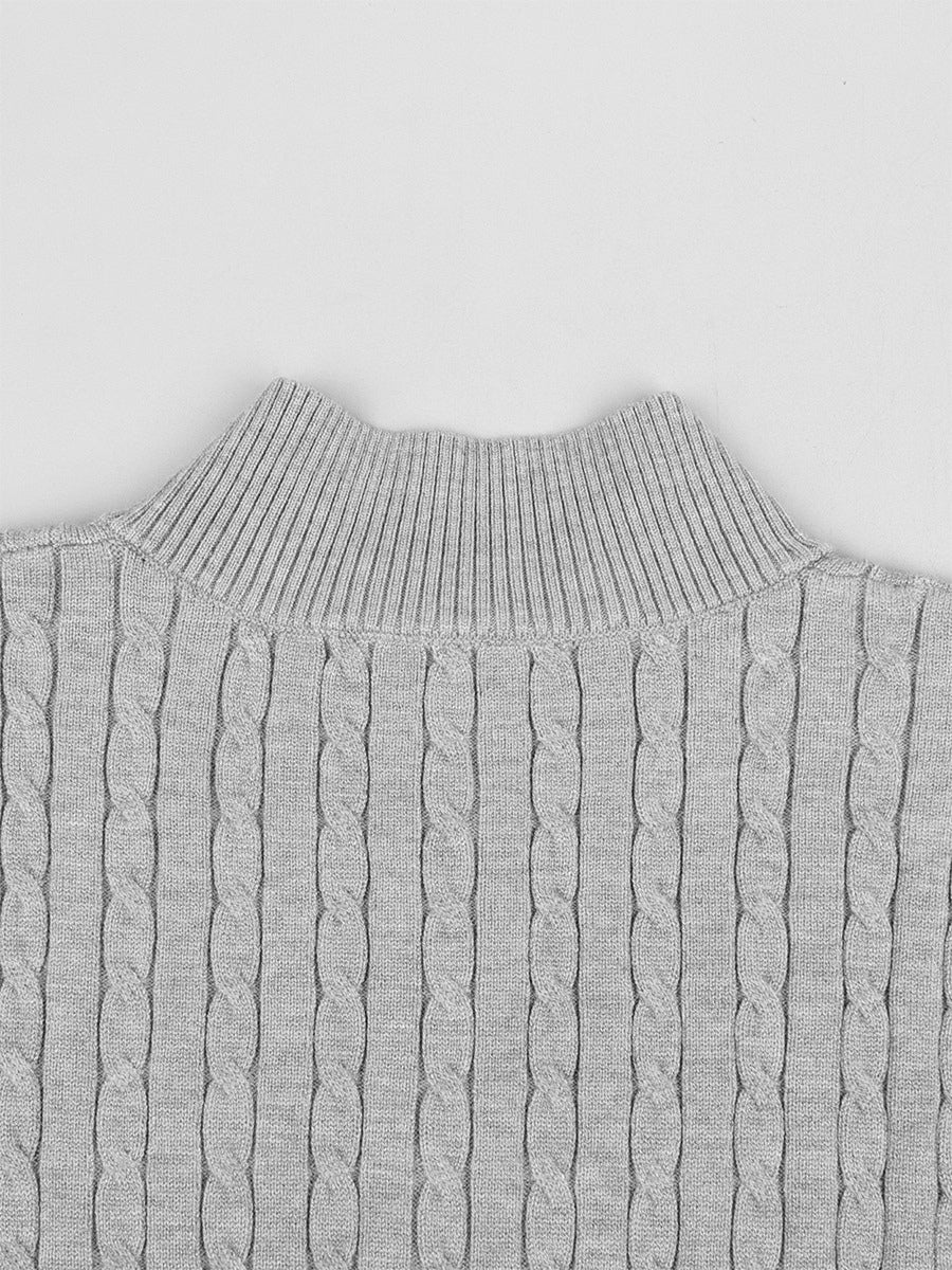 grey wide leg knitted two piece set — view 4