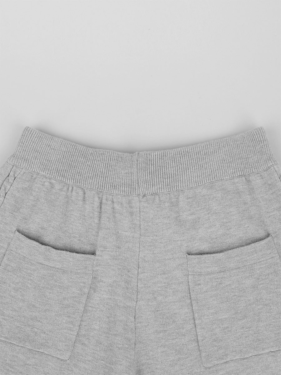 grey wide leg knitted two piece set — view 7