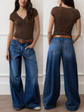 Blue High-Waisted Wide-Leg Relaxed Jeans — view 1