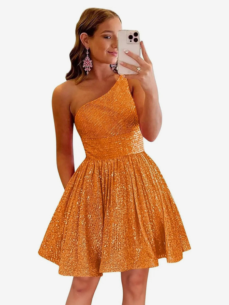 Gold Sleeveless Sequin Dress — view 9