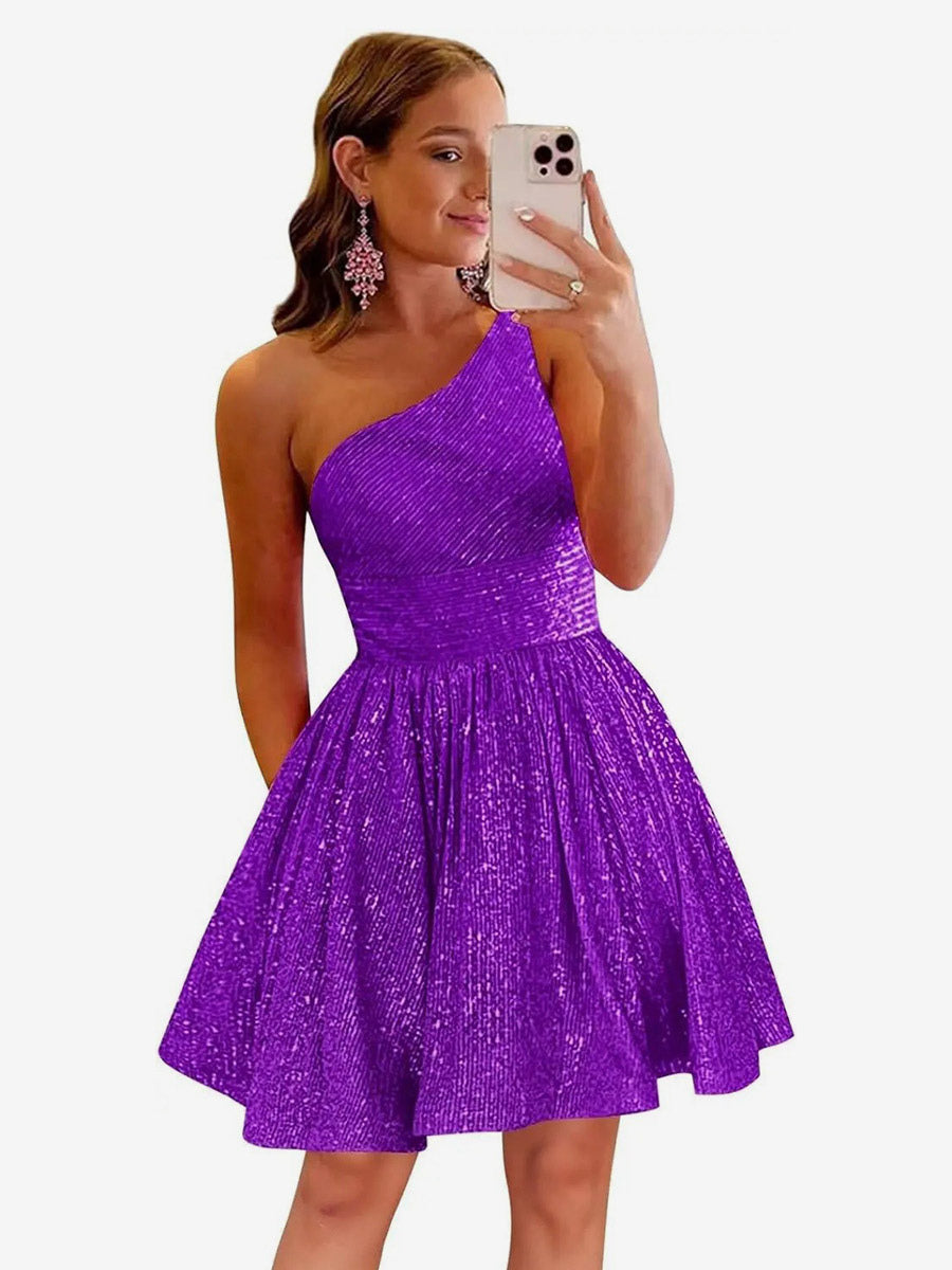 Gold Sleeveless Sequin Dress — view 2