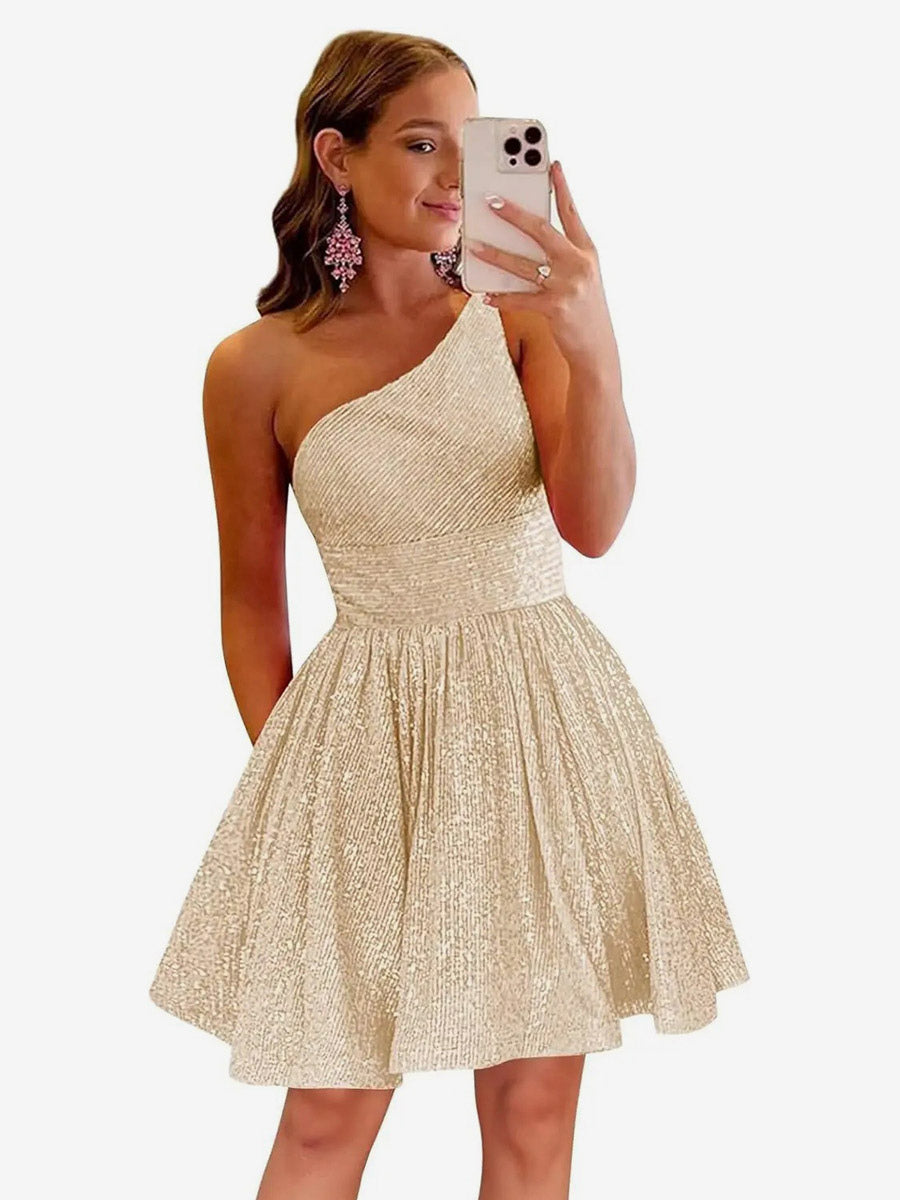 Gold Sleeveless Sequin Dress — view 10
