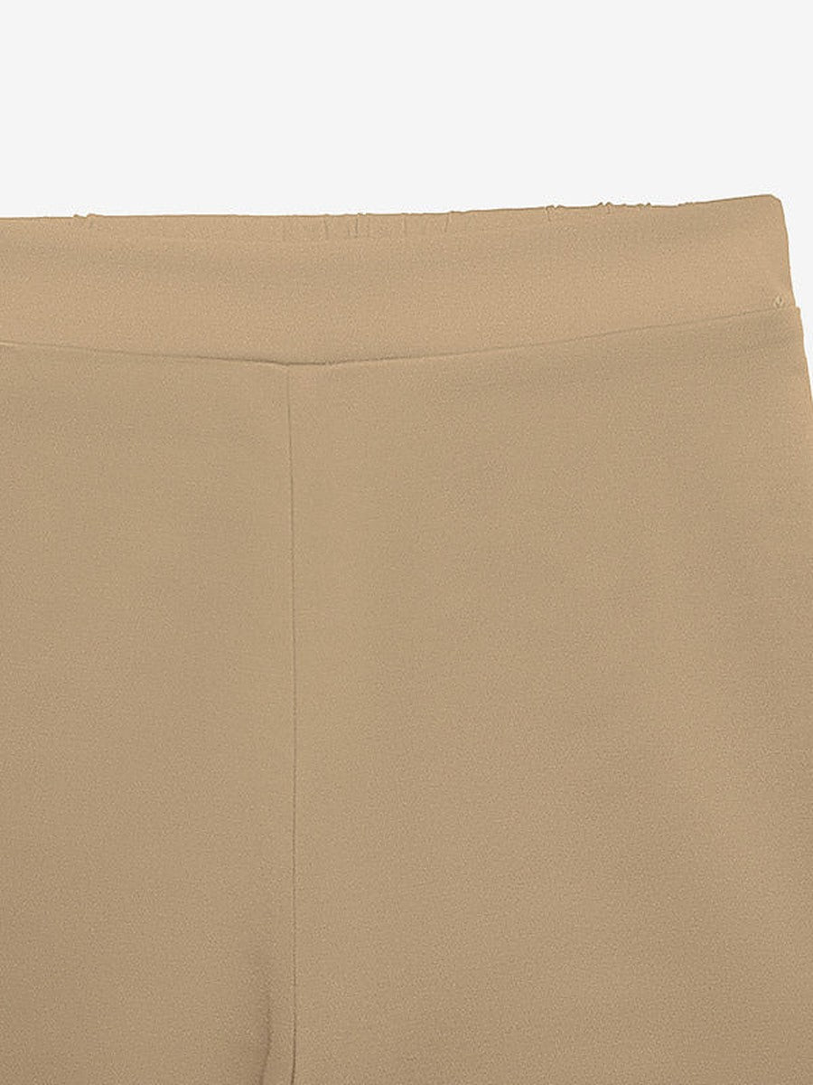 Khaki Long-Sleeve High-Waisted Wide-Leg Two-Piece Set — view 3