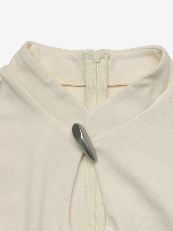 Apricot Fitted Mini Dress — view 3
