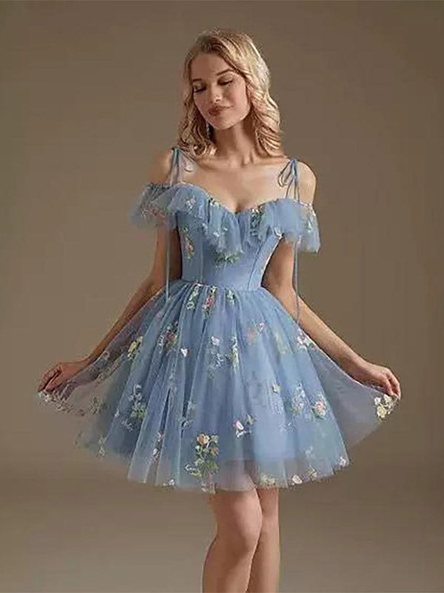 Purple Off-Shoulder Ruffle Mini Dress — view 1