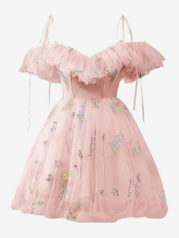 Purple Off-Shoulder Ruffle Mini Dress — view 11