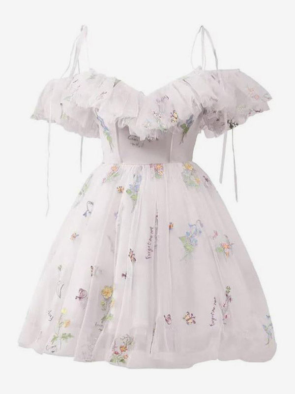 Purple Off-Shoulder Ruffle Mini Dress — view 15