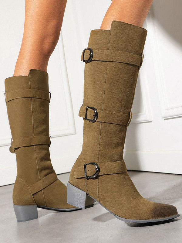 Brown Suede Knee-High Boots — view 2