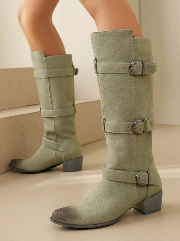 brown suede knee high boots — view 4