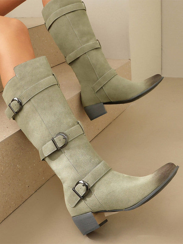 brown suede knee high boots — view 5