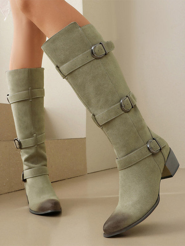brown suede knee high boots — view 6