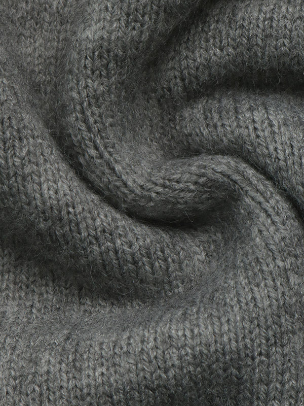 Grey Long-Sleeve Round-Neck Relaxed Jumper — view 4