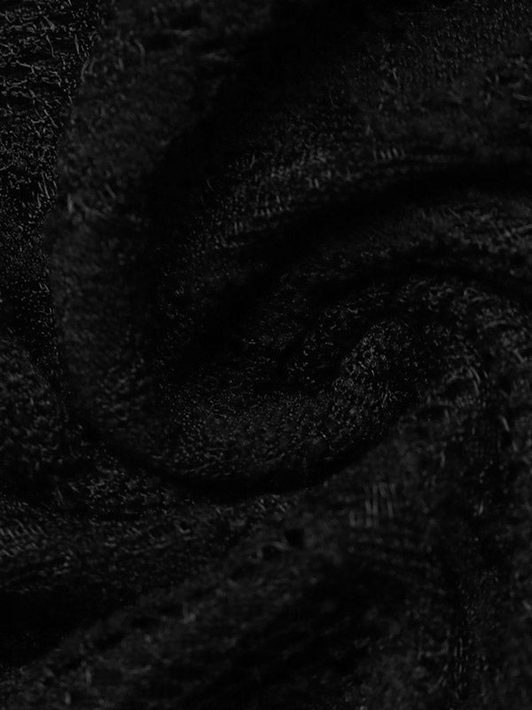 Black Long-Sleeve V-Neck Lace Bodysuit — view 3