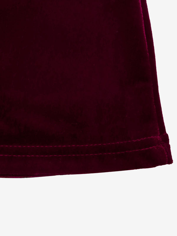 Burgundy Long-Sleeve Sweetheart Lace Mini Dress — view 3