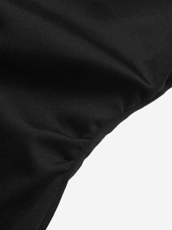 Black Long-Sleeve Off-Shoulder Side Split Maxi Dress — view 5