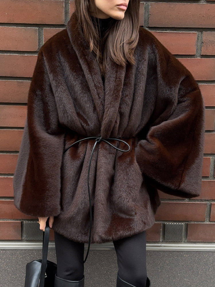 Brown Fur Coat — view 2