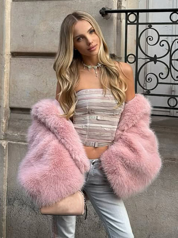 Pink Cropped Coat — view 5