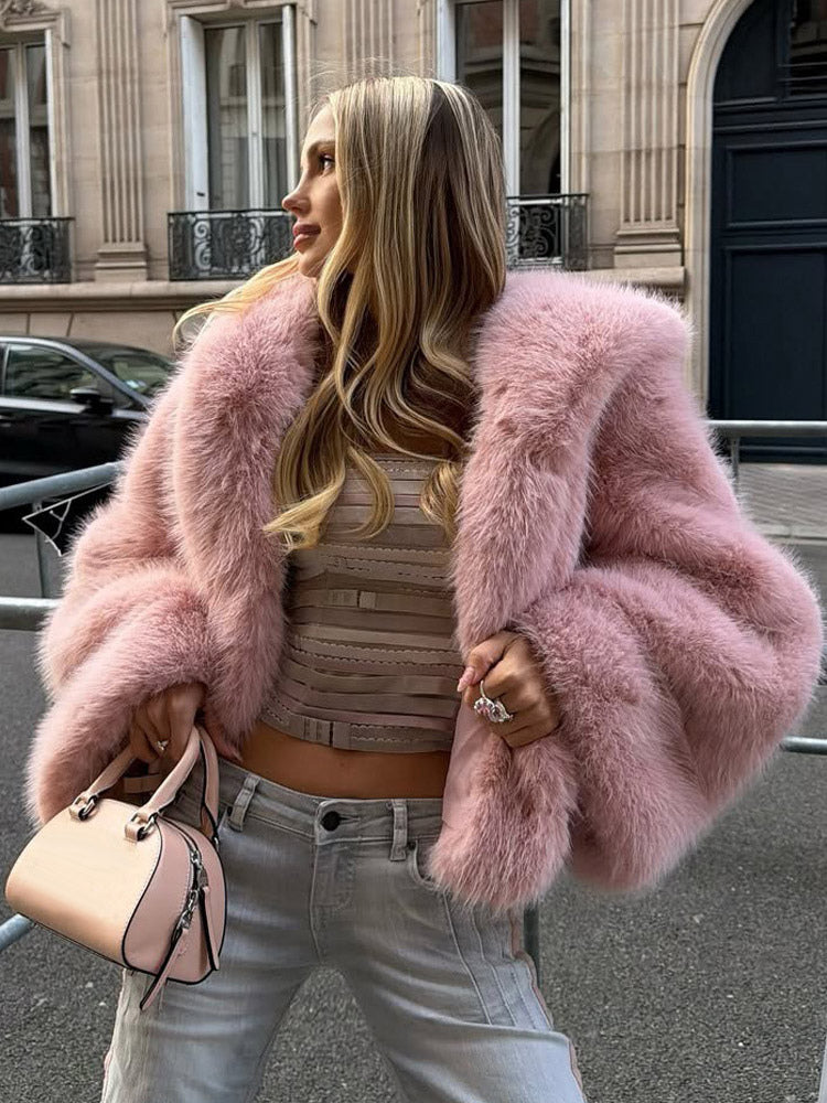 Pink Cropped Coat — view 4