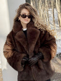 Brown Long-Sleeve Relaxed Coat — view 1