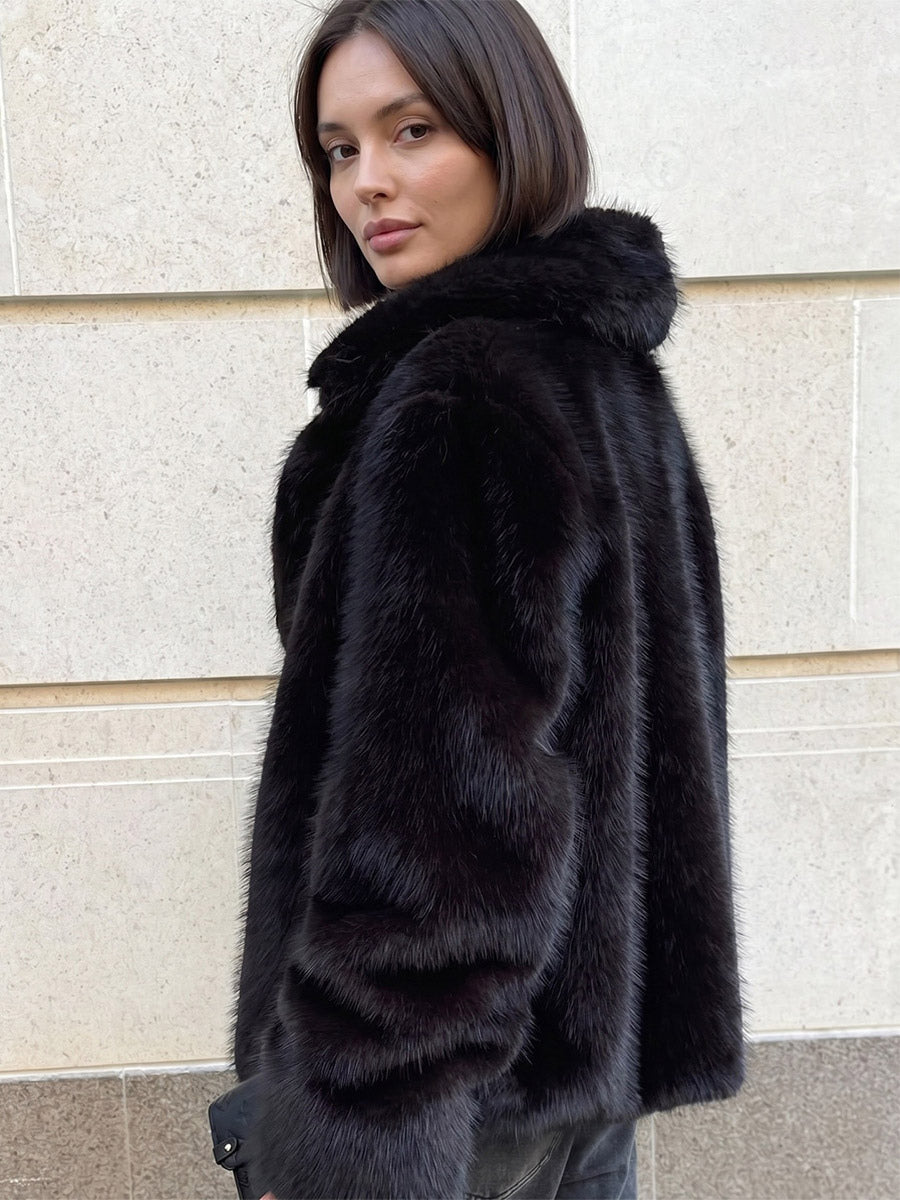 Black Long-Sleeve Belted Midi Jacket — view 7