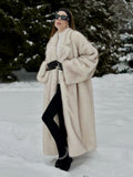Ivory Longline Faux Fur Coat — view 1
