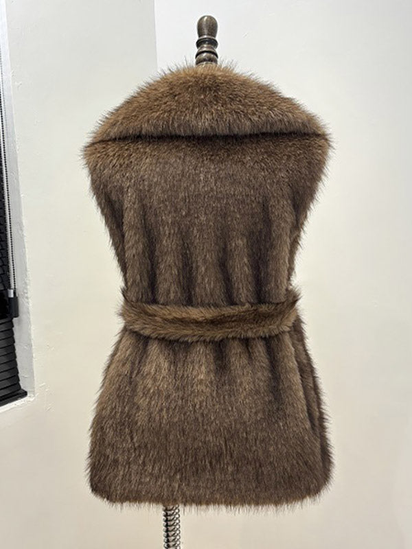 tan sleeveless belted belt — view 2