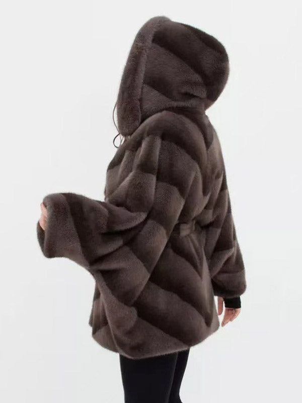 Taupe Belted Hooded Coat — view 10