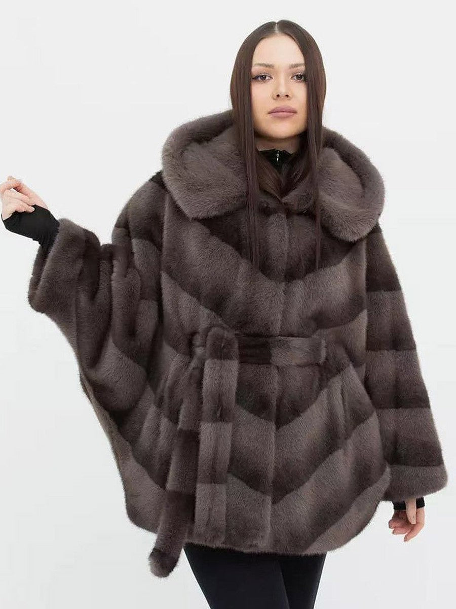 Taupe Belted Hooded Coat — view 1