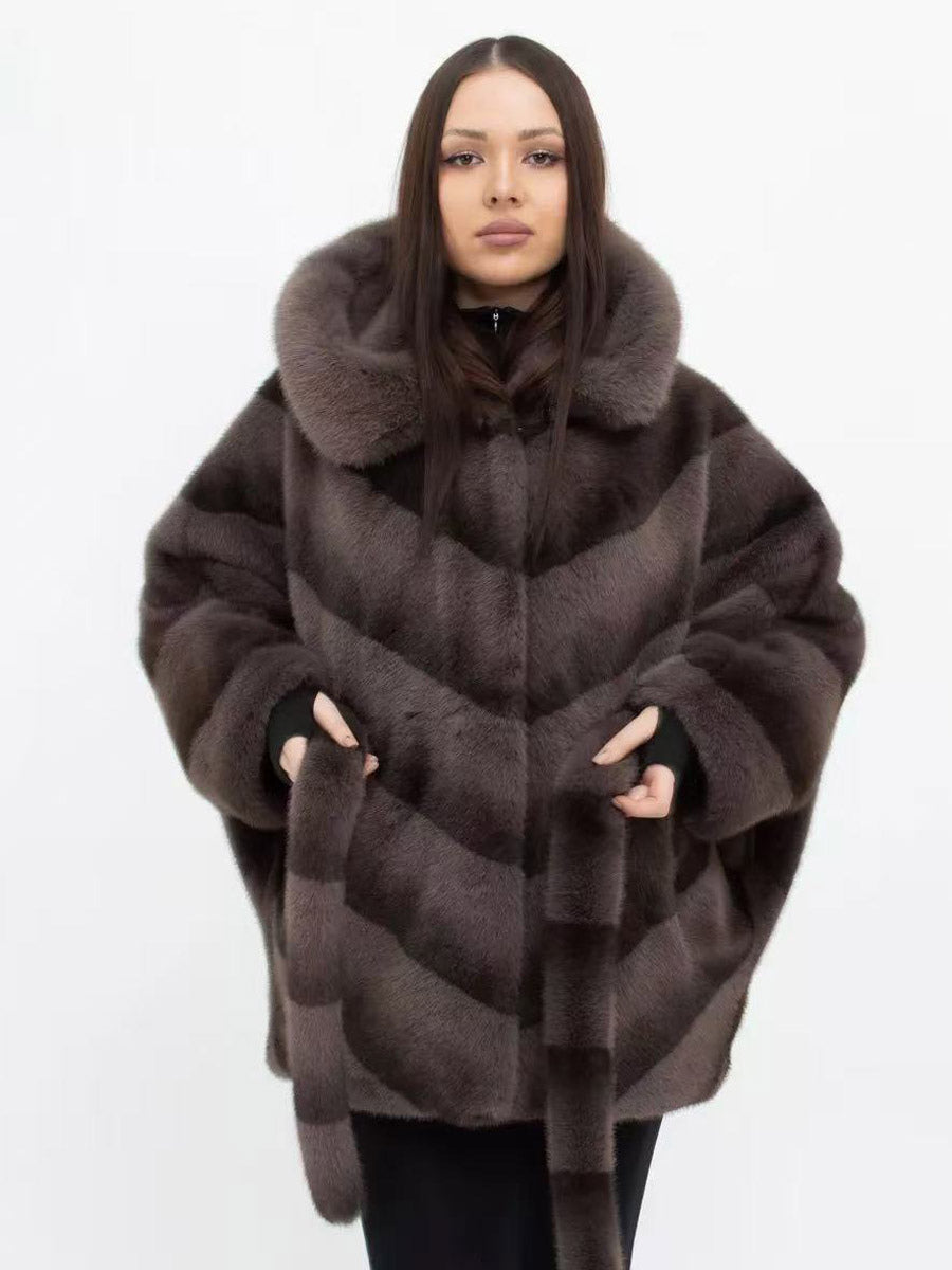 Taupe Belted Hooded Coat — view 4
