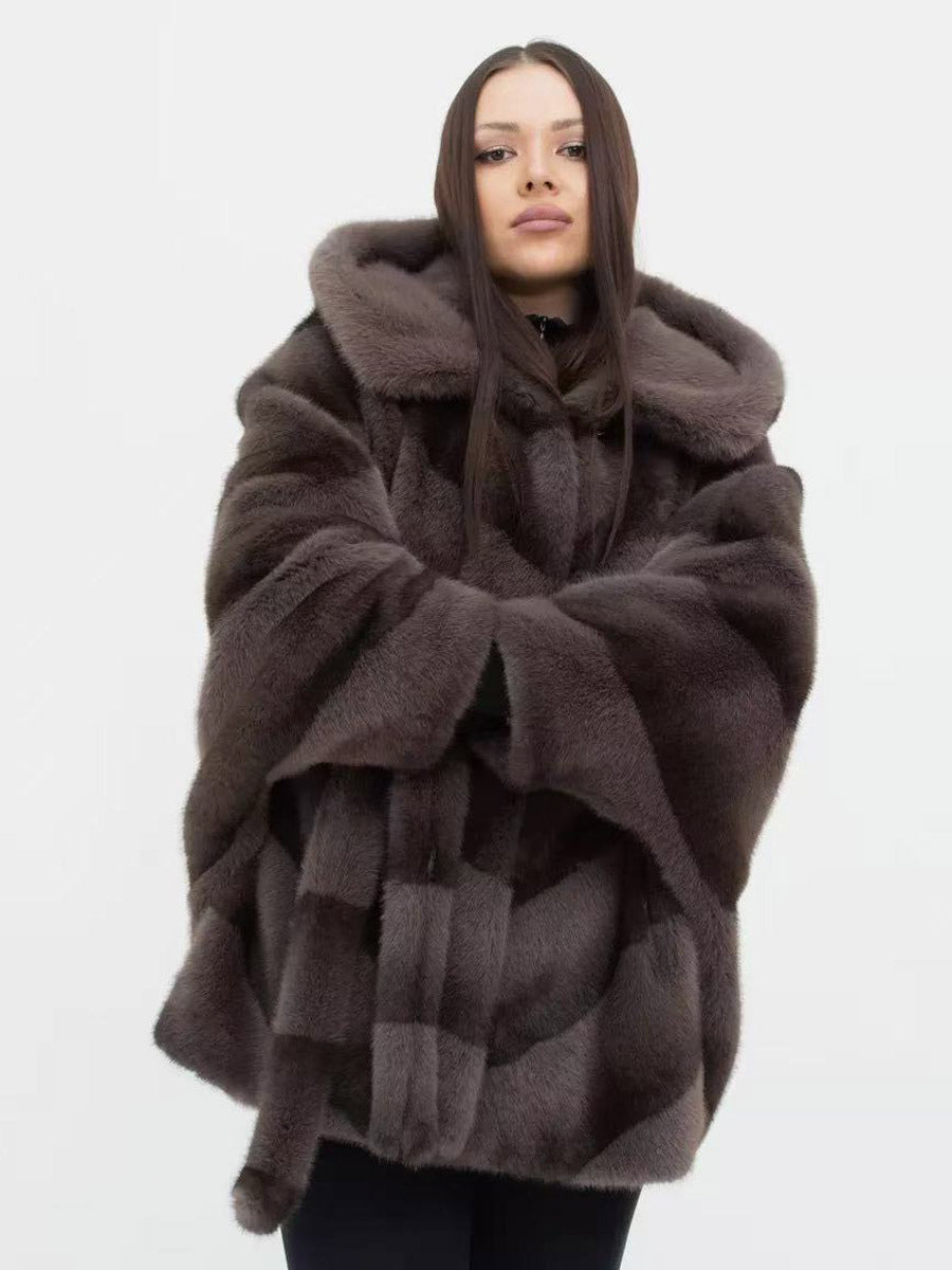 Taupe Belted Hooded Coat — view 6