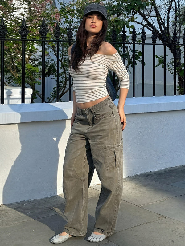 Black Off-Shoulder Cropped Fitted Shirt — view 7