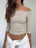 Black Off-Shoulder Cropped Fitted Shirt — view 1