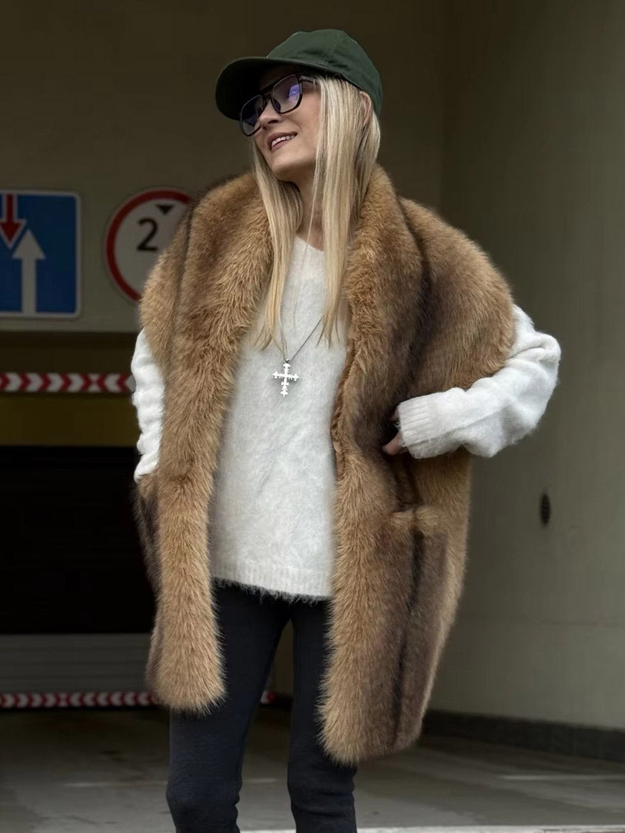 Camel Sleeveless Midi Scarf — view 3