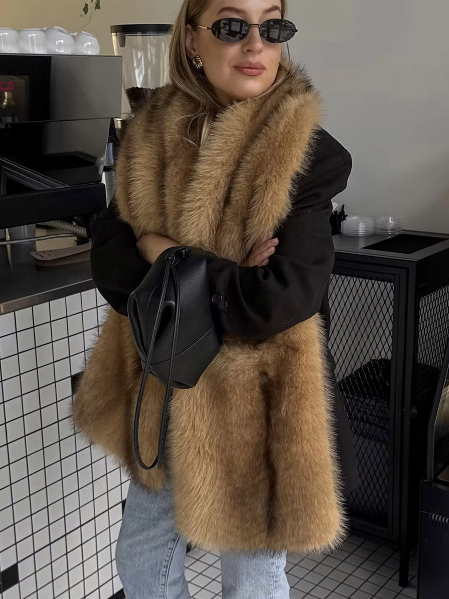 Camel Sleeveless Midi Scarf — view 5