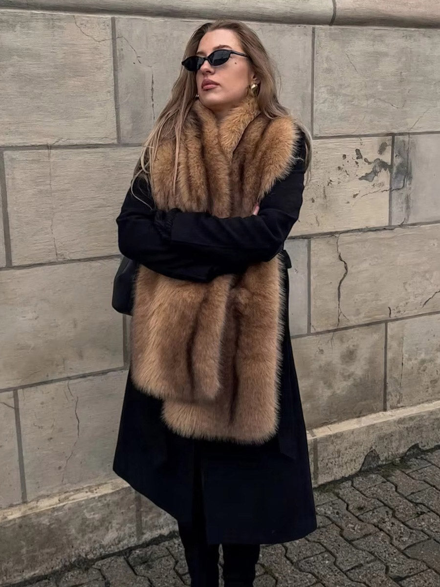 Camel Sleeveless Midi Scarf — view 6