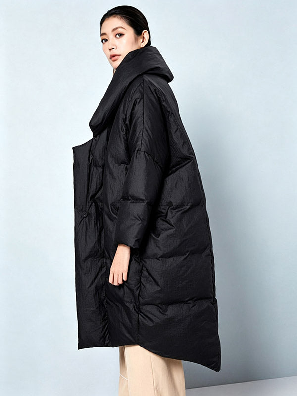 Red Wrap Relaxed Longline Puffer Jacket — view 12