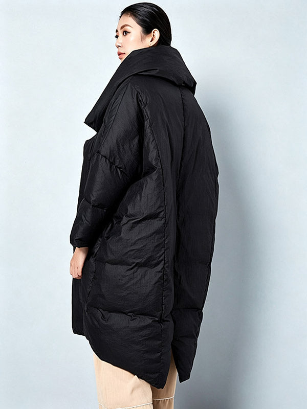 Red Wrap Relaxed Longline Puffer Jacket — view 13