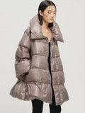 Camel Midi Quilted Puffer Jacket — view 1