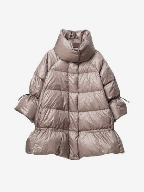 Camel Midi Quilted Puffer Jacket — view 2